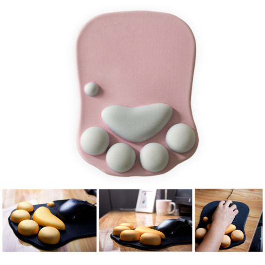 Cute Cat Paw Mouse Pad with Soft Silicone Wrist Support